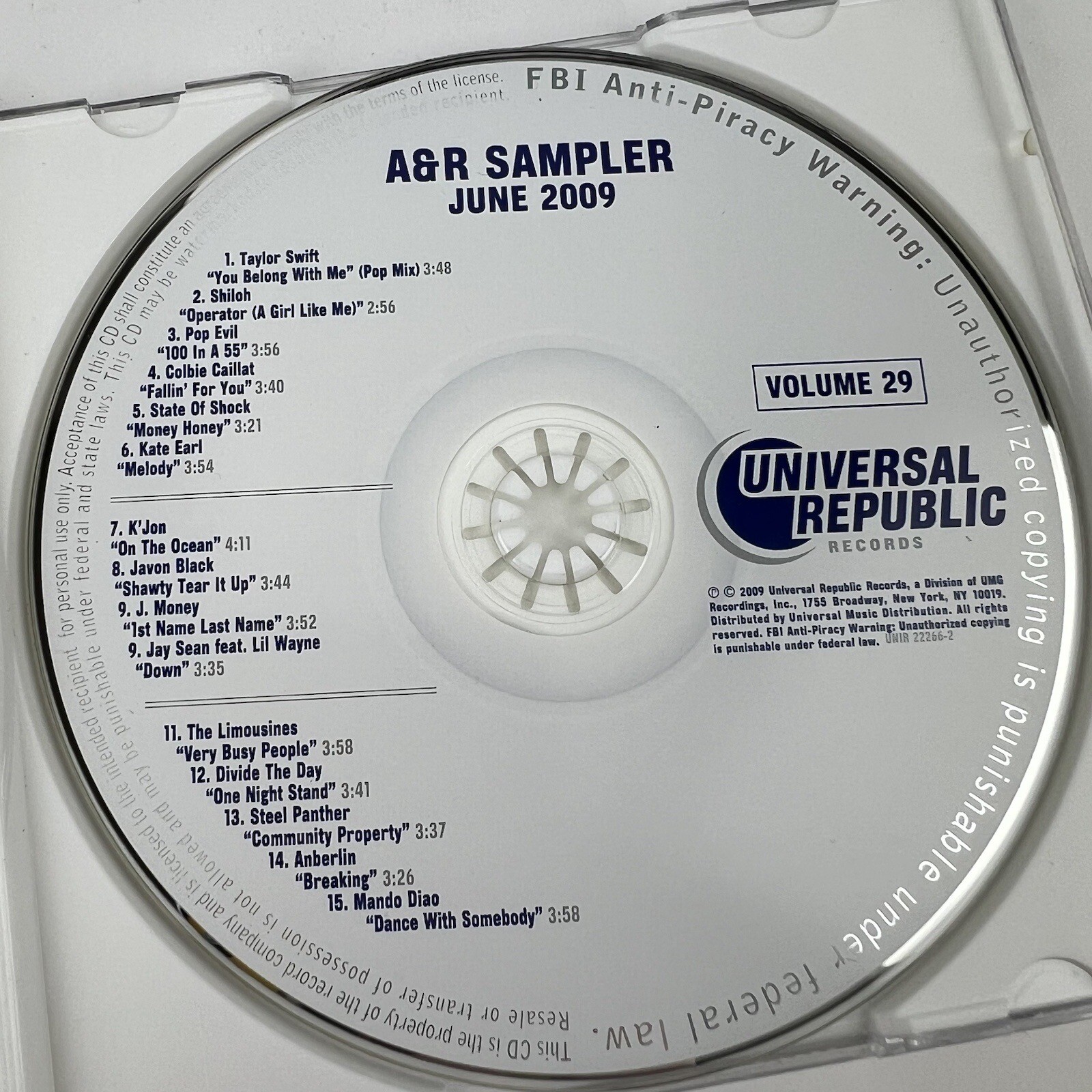 Lot of 4 Rare - Universal Republic Records A&R Music Sampler CDs - 2008/2009