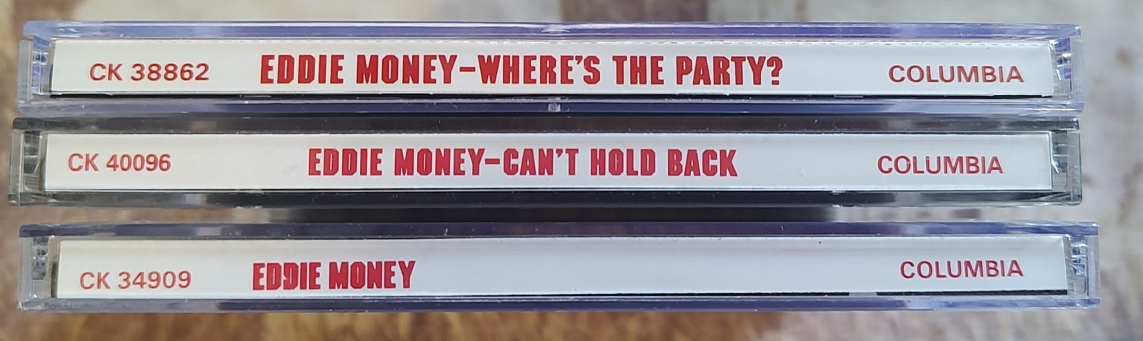 EDDIE MONEY - 3 MINT CD LOT - DEBUT [1977] & CAN'T HOLD BACK & WHERE'S THE PARTY