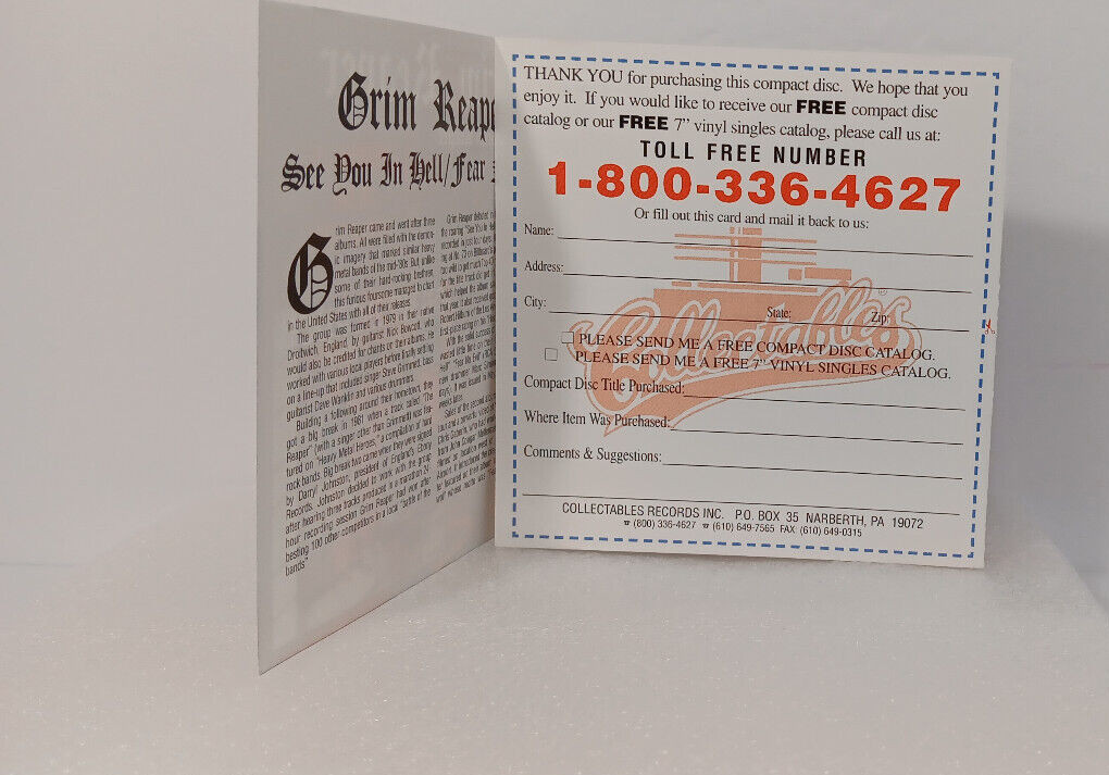 Grim Reaper– See You In Hell / Fear No Evil CD (1998) Steve Grimmett
