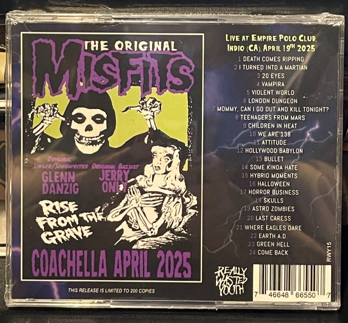 MISFITS featuring Dave Lombardo-Coachella Live 2025 CD Ltd200 Danzig Horror Punk