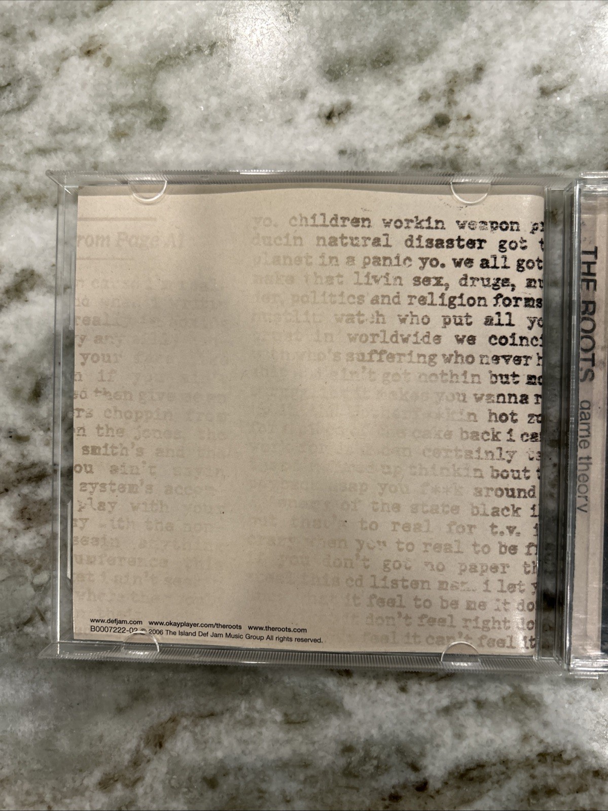 The Roots Game Theory CD Def Jam B0007222-02 Parental Advisory CD MINT