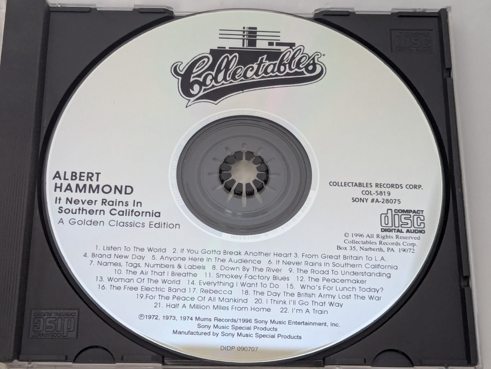It Never Rains in Southern California [Collectables] by Albert Hammond CD