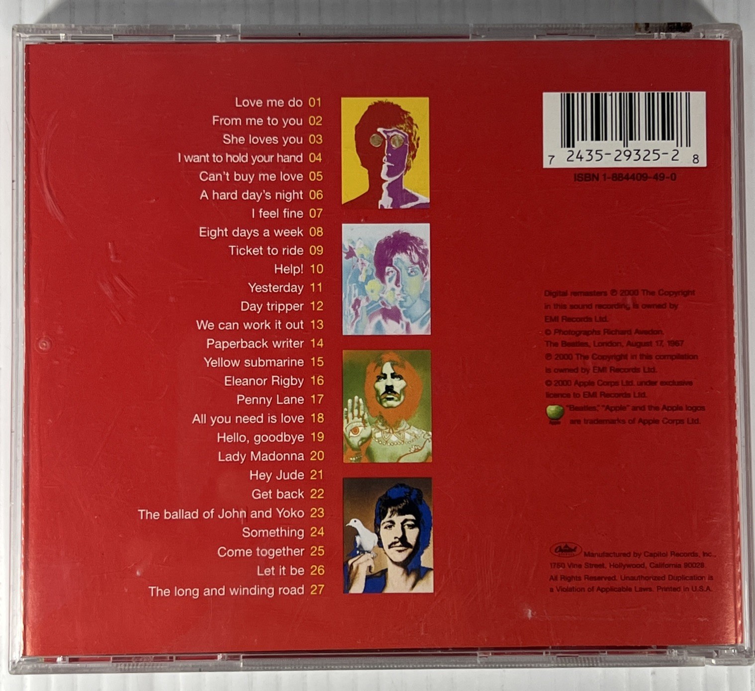 The Beatles 1 CD Apple Greatest Hits Hey Jude Very Good