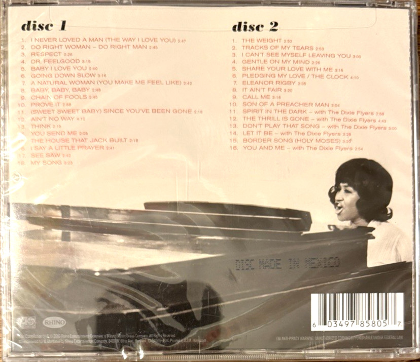 ARETHA FRANKLIN - THE ATLANTIC SINGLES COLLECTION (2 CD SET) NEW AND SEALED