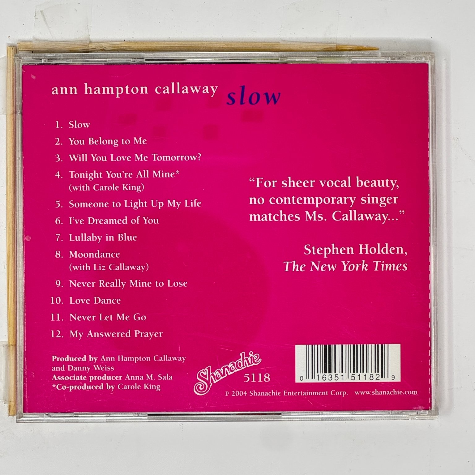 Ann Hampton Callaway – Slow CD 2004 Jazz Vocal Pop Shanachie Feat. Carole King