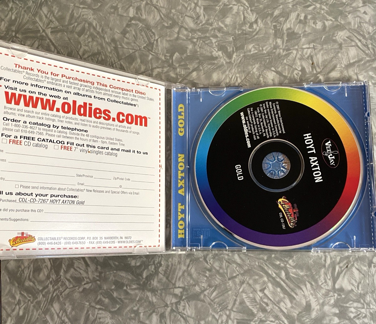 Hoyt Axton Gold CD Collectables Vee Jay Oldies Rhino 2001 Excellent Disc