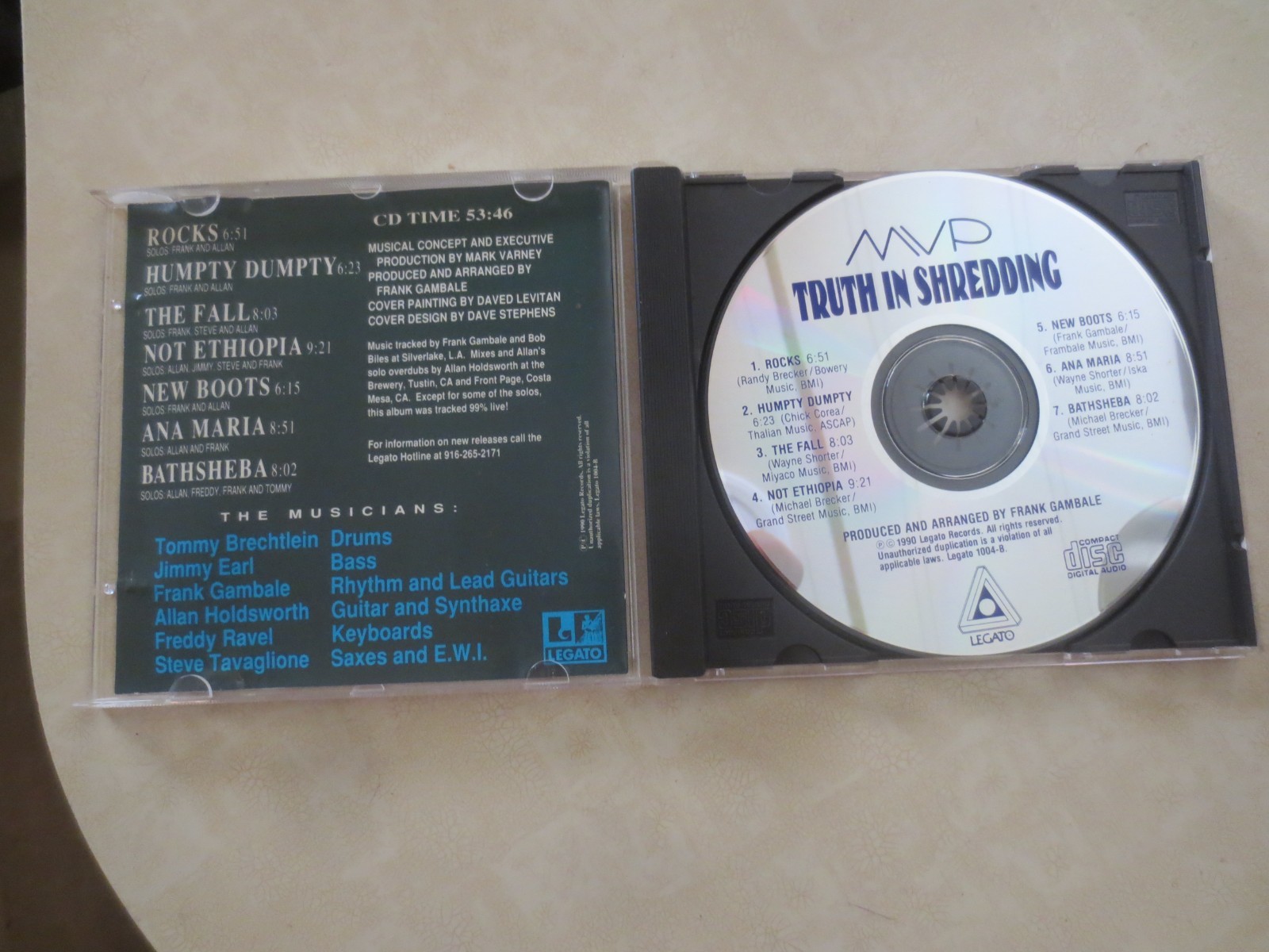 Mark Varney Project - Truth in Shredding CD - Legato 1004-b Holdsworth