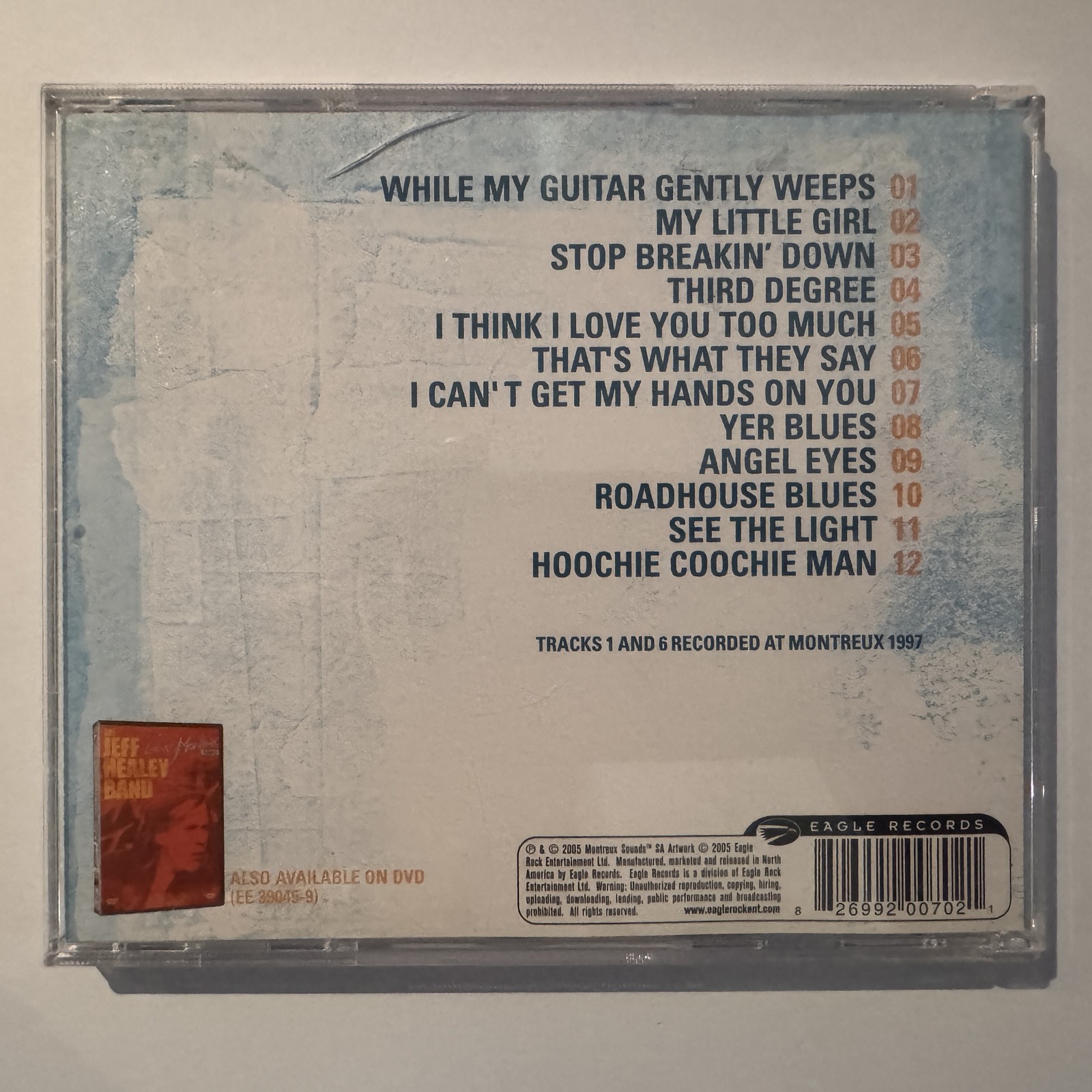 The Jeff Healey Band - Live At Montreux CD, Album Eagle Records 2005 Rock ER 200