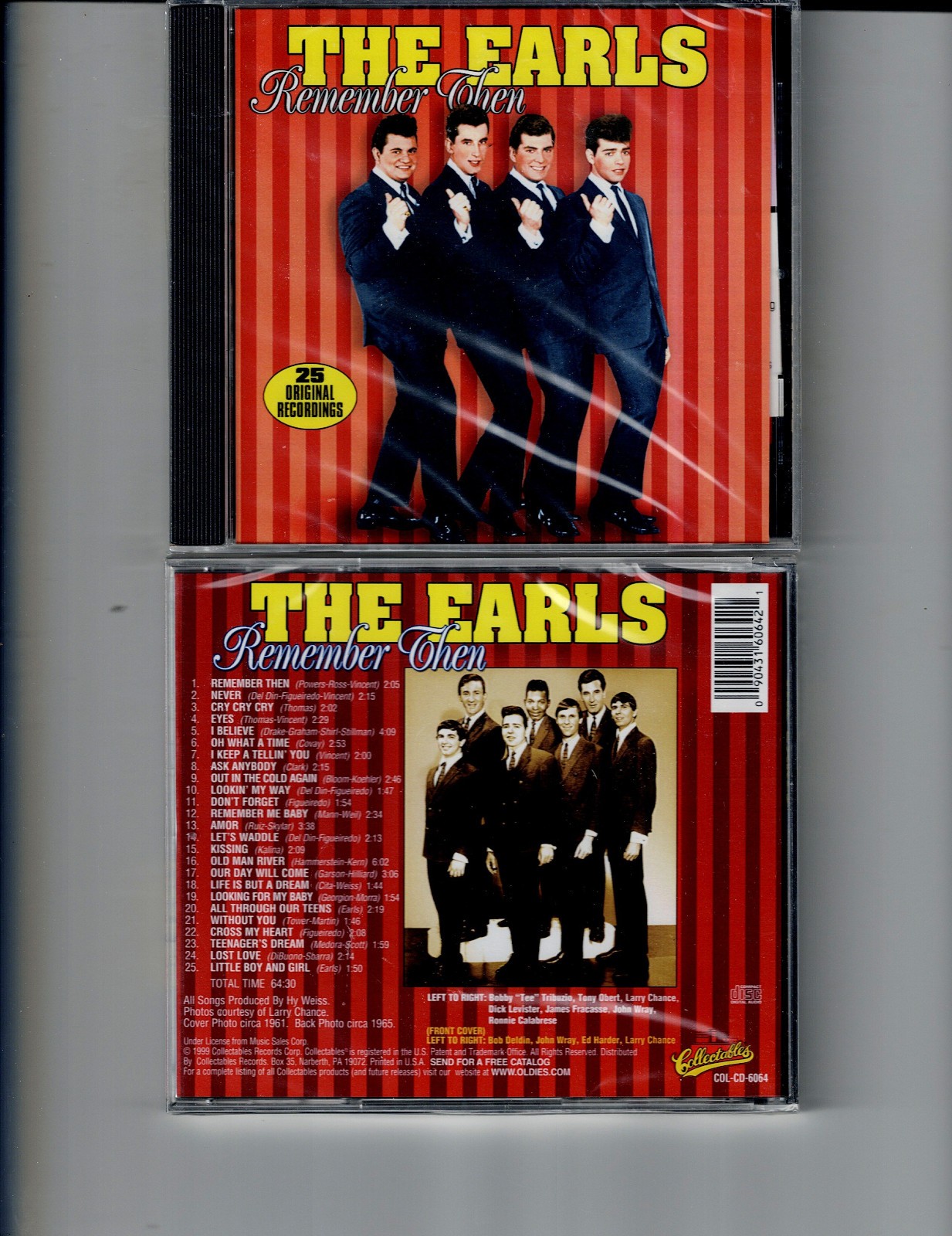 EARLS - REMEMBER THEN!: 25 ORIGINAL RECORDINGS (CD 1999) NEW *25 TRACKS*
