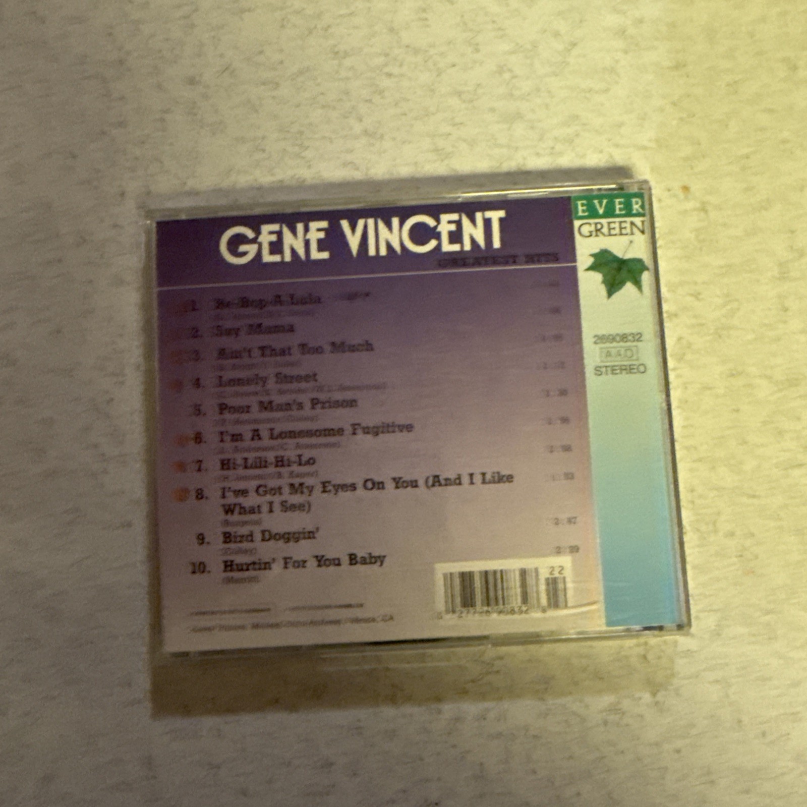 Greatest Hits by Gene Vincent (CD, Nov-1988, Capitol/EMI Records) Disc VG