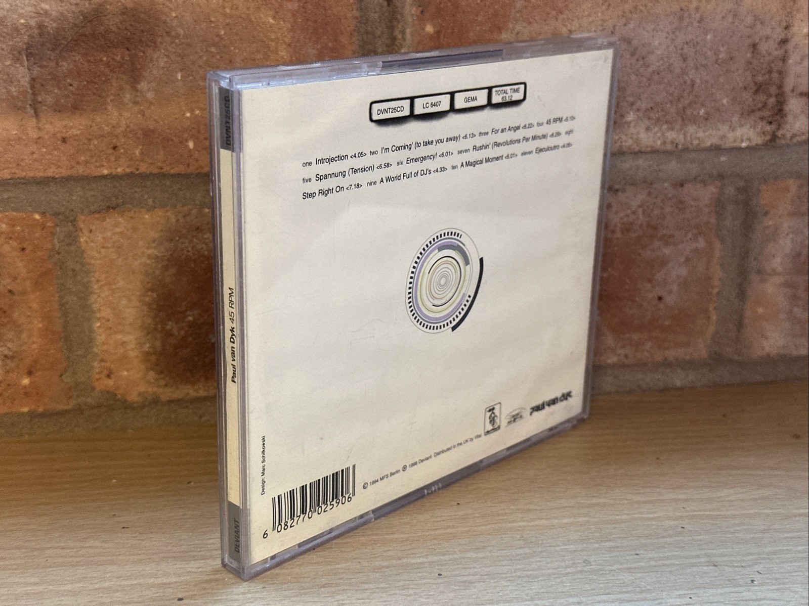 Van Dyk, Paul : 45rpm CD Album 11 Track 90’s Dance Trance Album