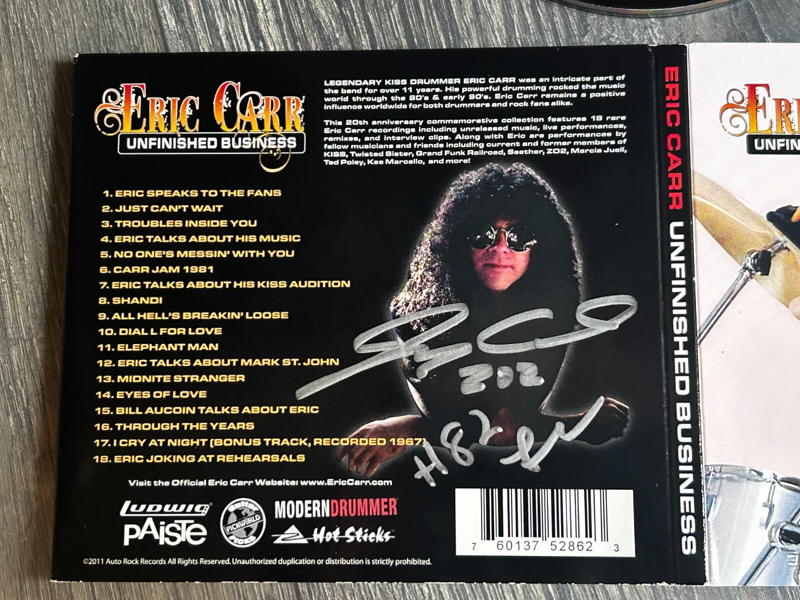 KISS CD Eric Carr Unfinished Business Digipak SIGNED AUTOGRAPH Bruce Kulick more
