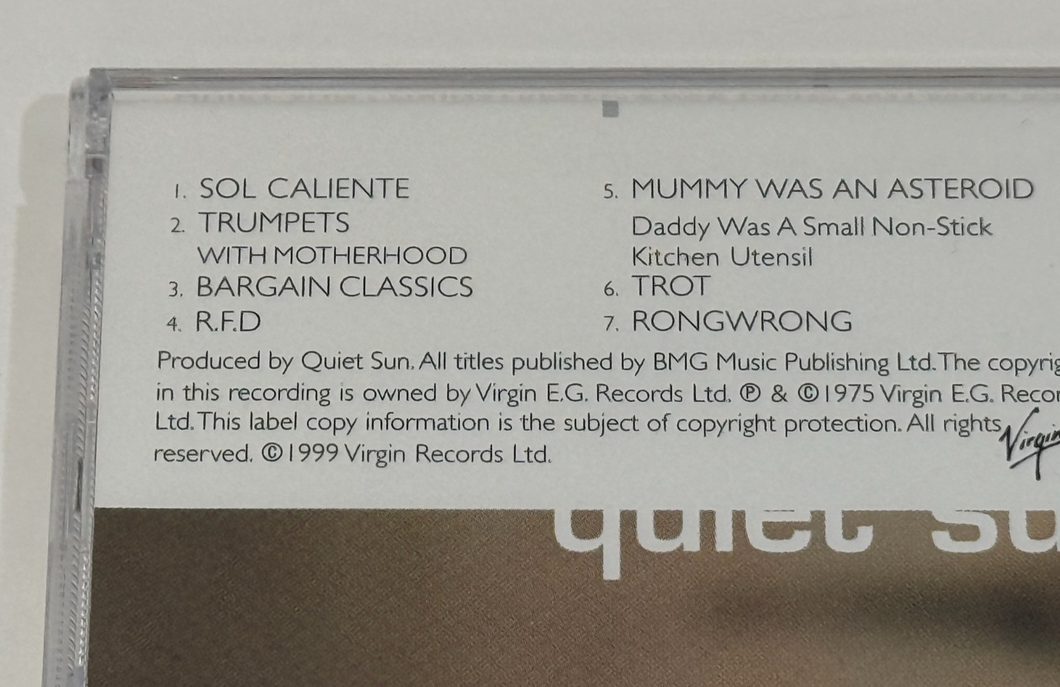 Quiet Sun Mainstream CD 1999 Virgin Phil Manzanera SIGNED Prog Rock Brian Eno
