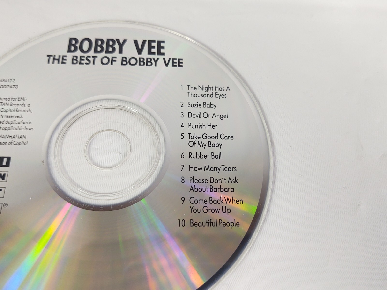 The Best Of Bobby Vee CD 1987 EMI Records USA Vintage Oldies Pop Rock