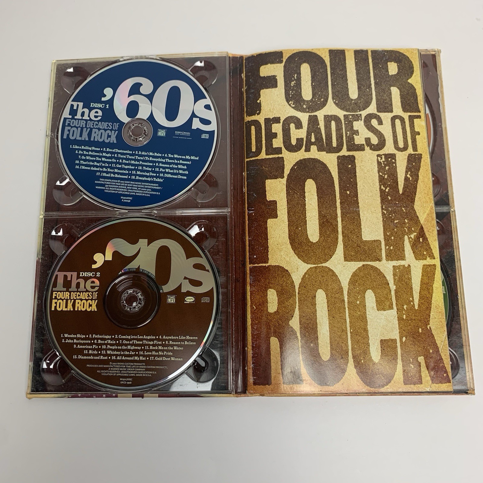 Four Decades Of Folk Rock 4 CD Box Set Time Life Compilation 60s 70s 80s 90s