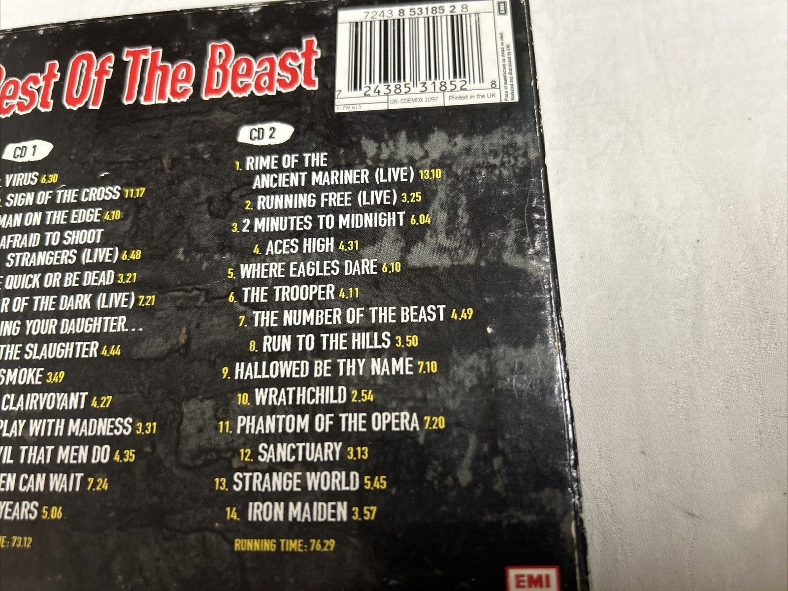 *RARE* IRON MAIDEN-BEST OF THE BEAST-1996 UK IMPORT 2-CD BOXSET WITH BOOKLET EMI