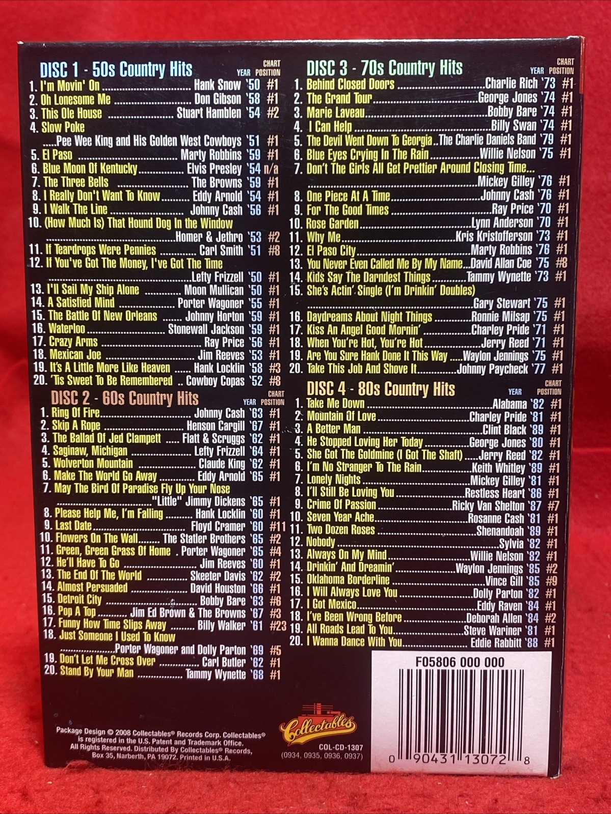 COUNTRY TOP HITS OF THE 50S 60S 70S AND 80S (4-) - V/A - CD - *EXCELLENT* - RARE