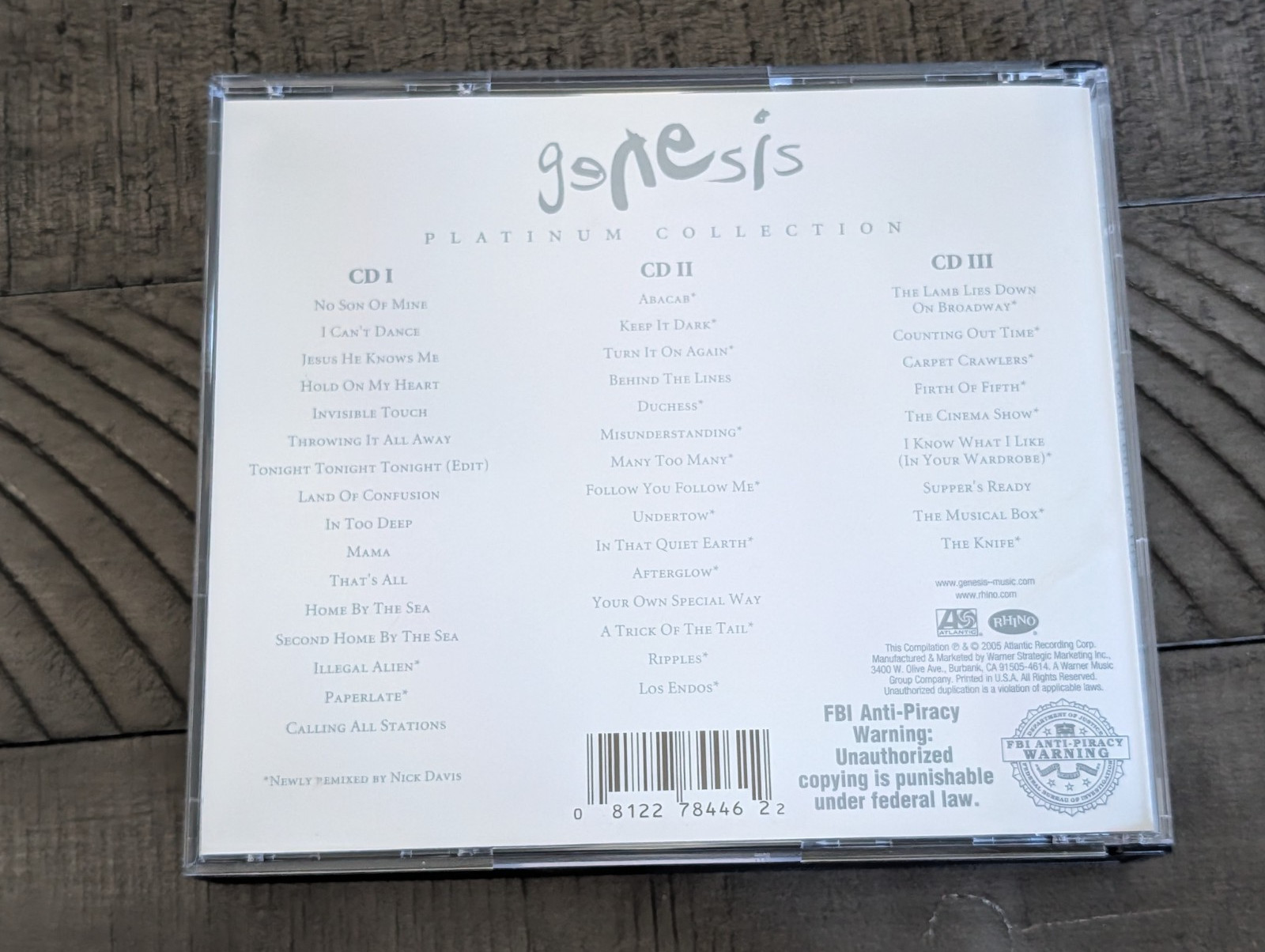 Platinum Collection by Genesis (CD, 2005) W Slip Cover