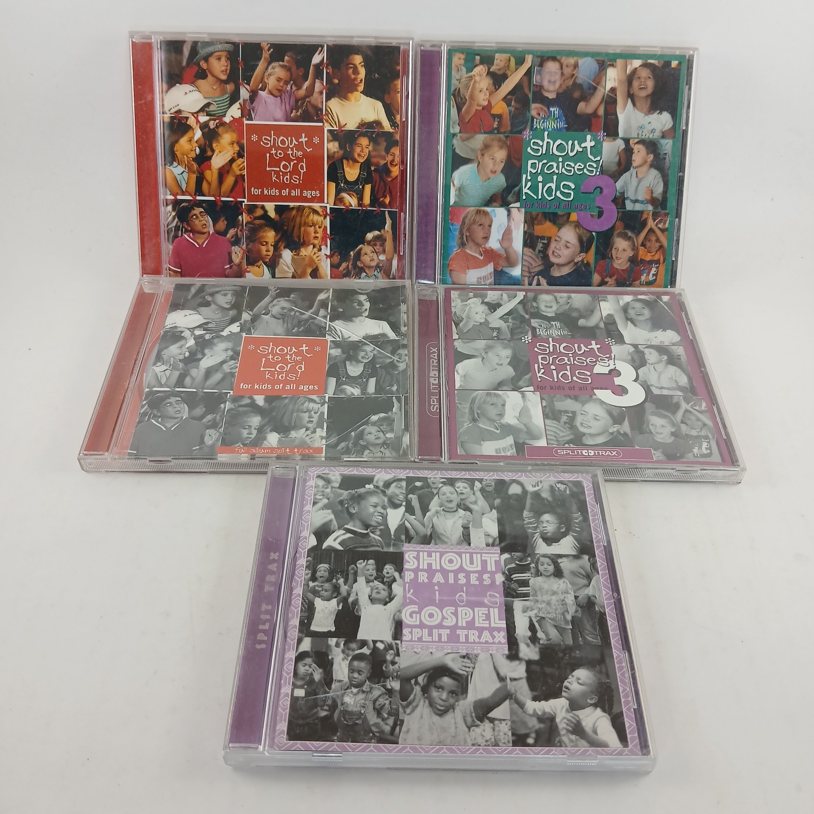 Vtg Shout Praises Kids 5 CD Lot With 3 Split Track CDs Worship Church Singing