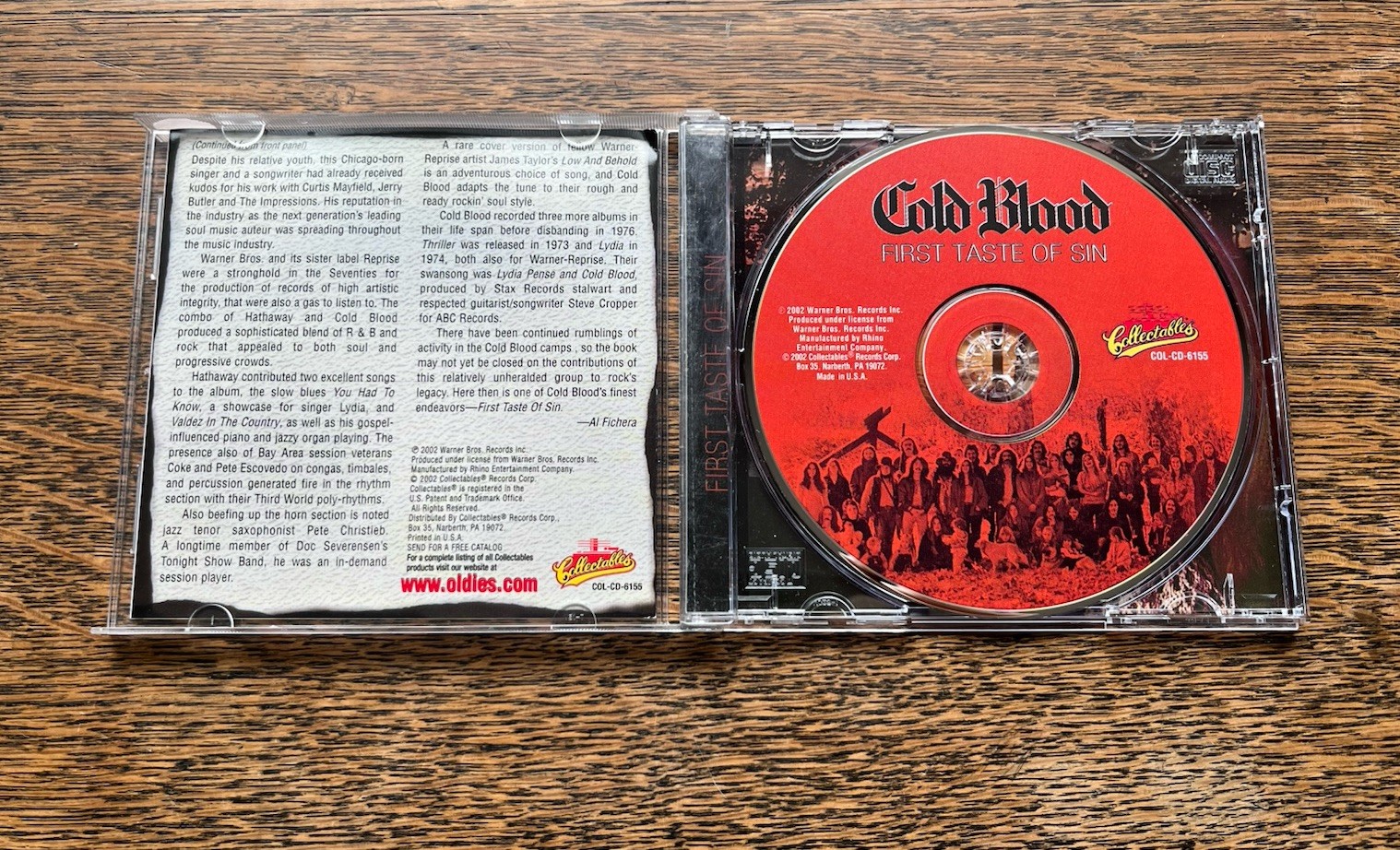 Cold Blood - 'First Taste of Sin' OOP CD (collectables issue) Like New
