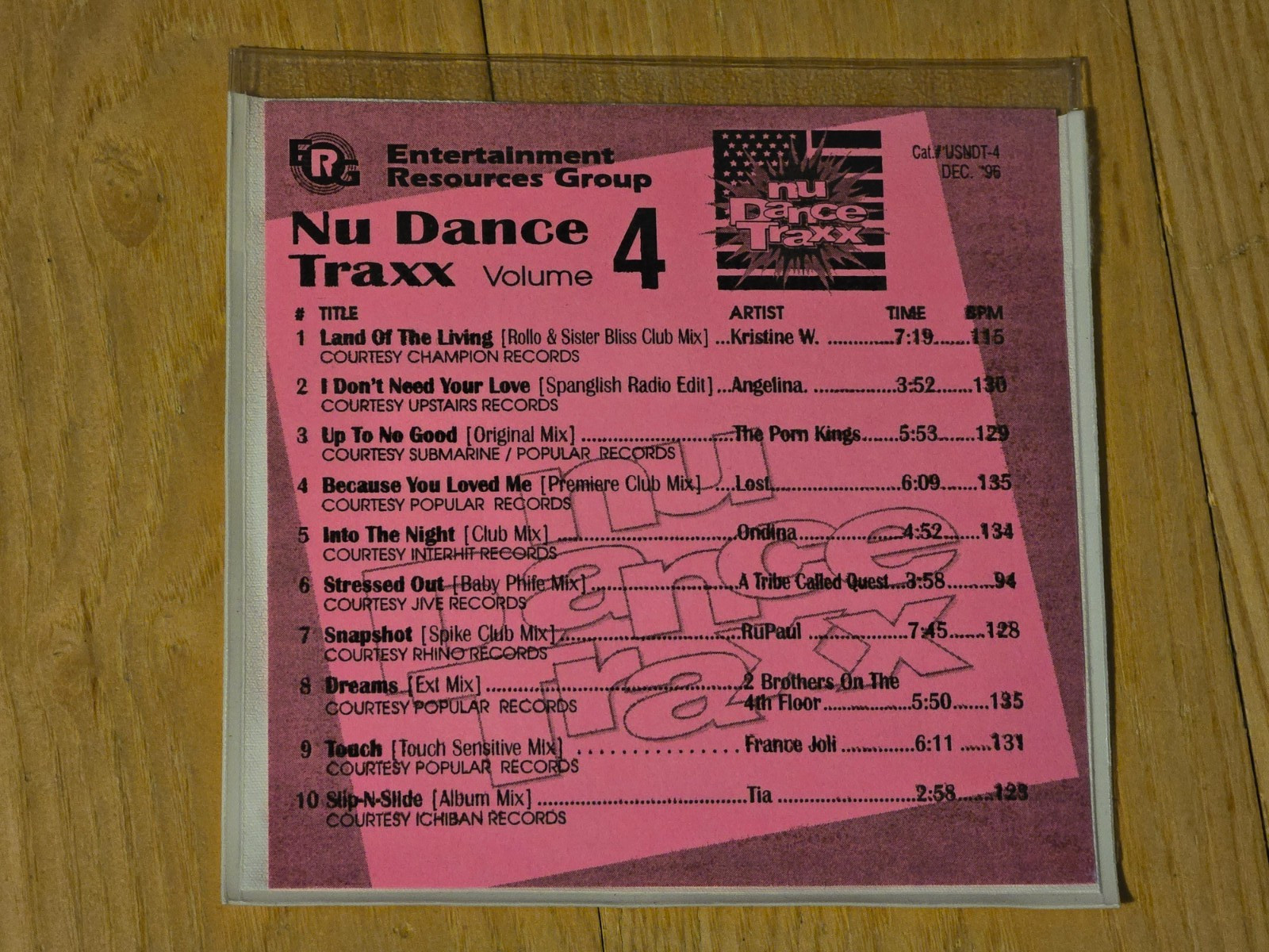 ERG Nu Dance Traxx CD, Volume 4 ~ MINT