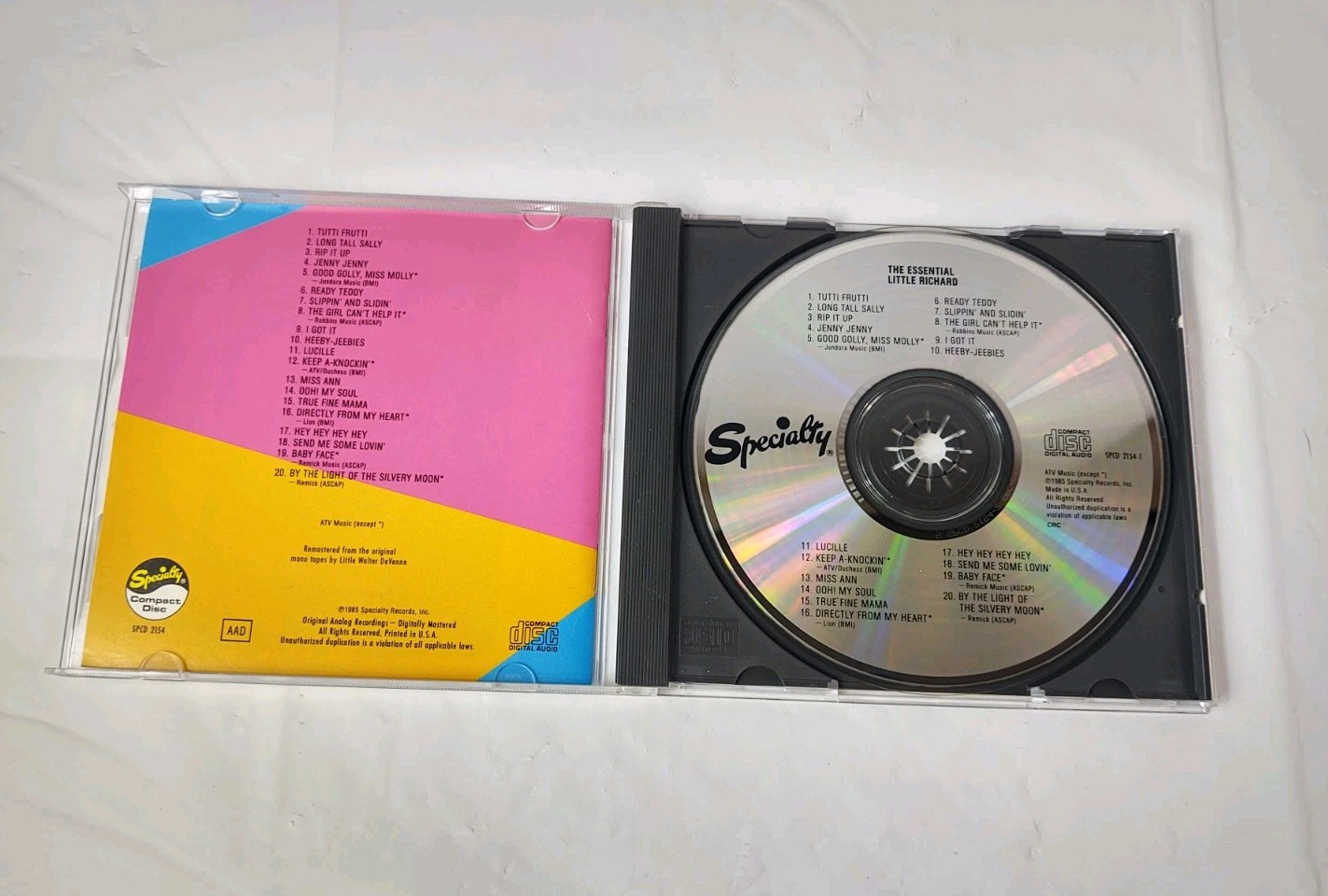 The Essential Little Richard CD 1985 Specialty Records USA Vintage Rock And Roll