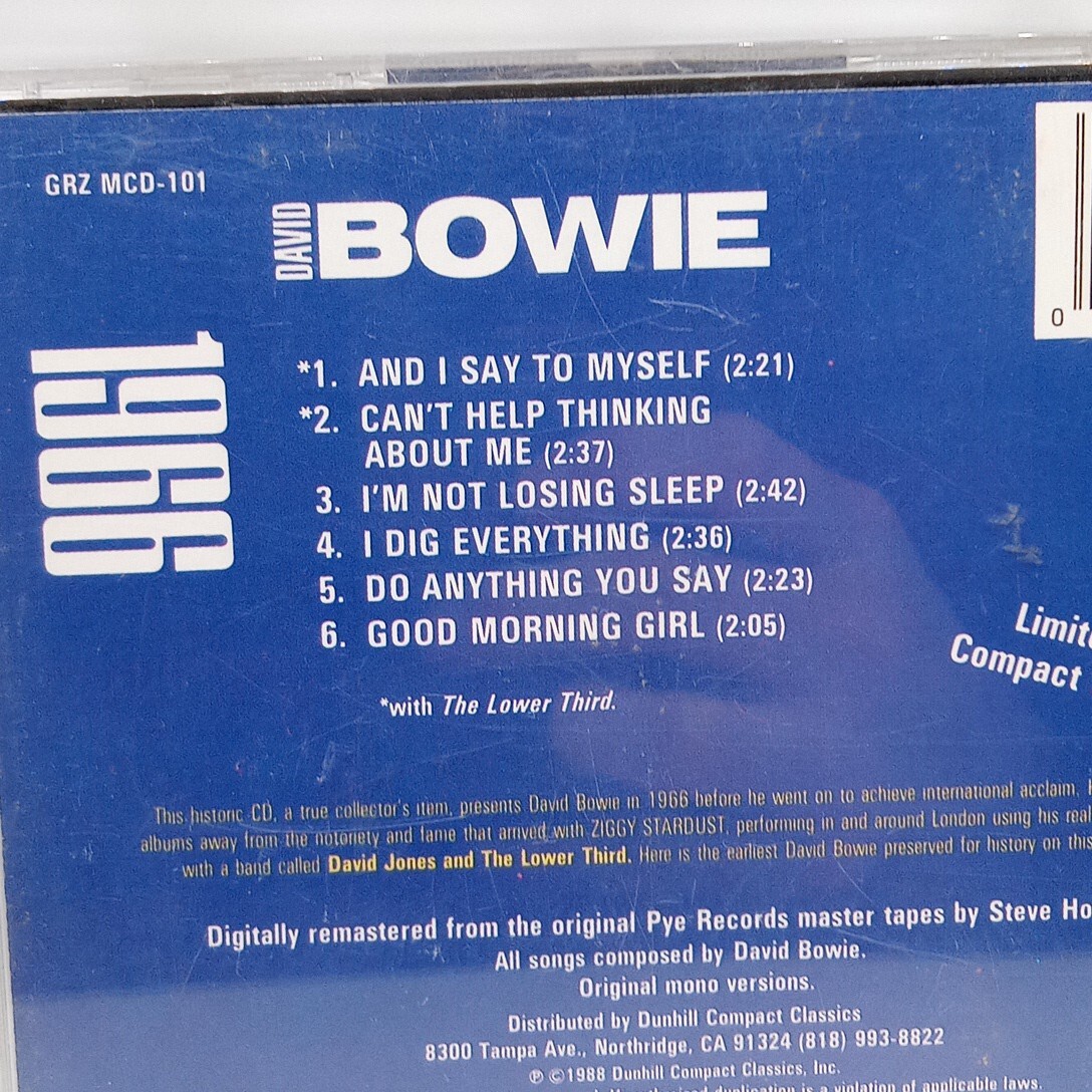 David Bowie 1966 CD Limited Edition Picture Disc Garland Music EUC