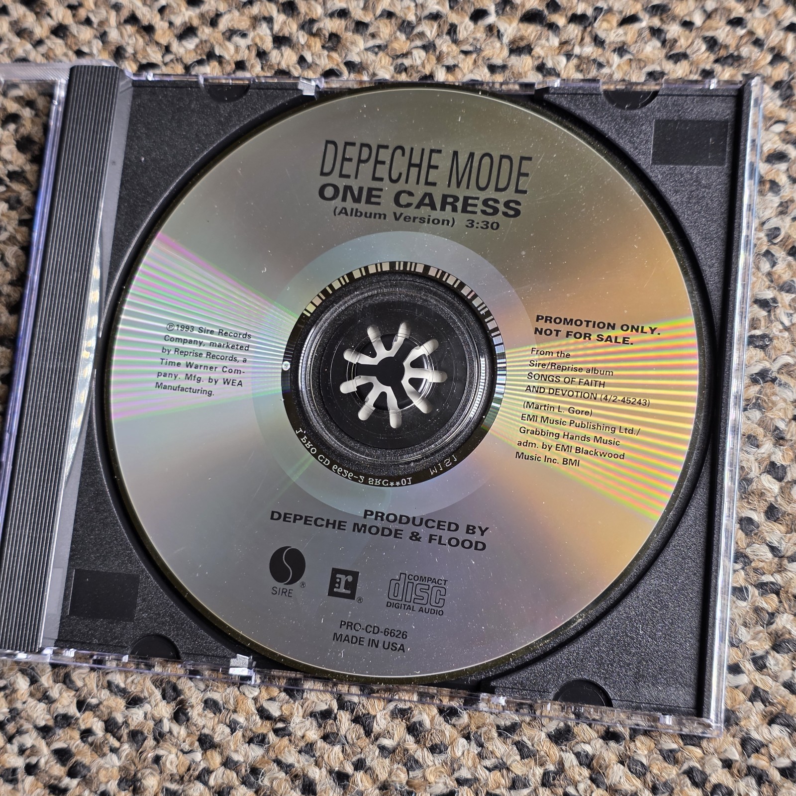 Depeche Mode One Caress US 1-Track Sire Records Promo CD Single