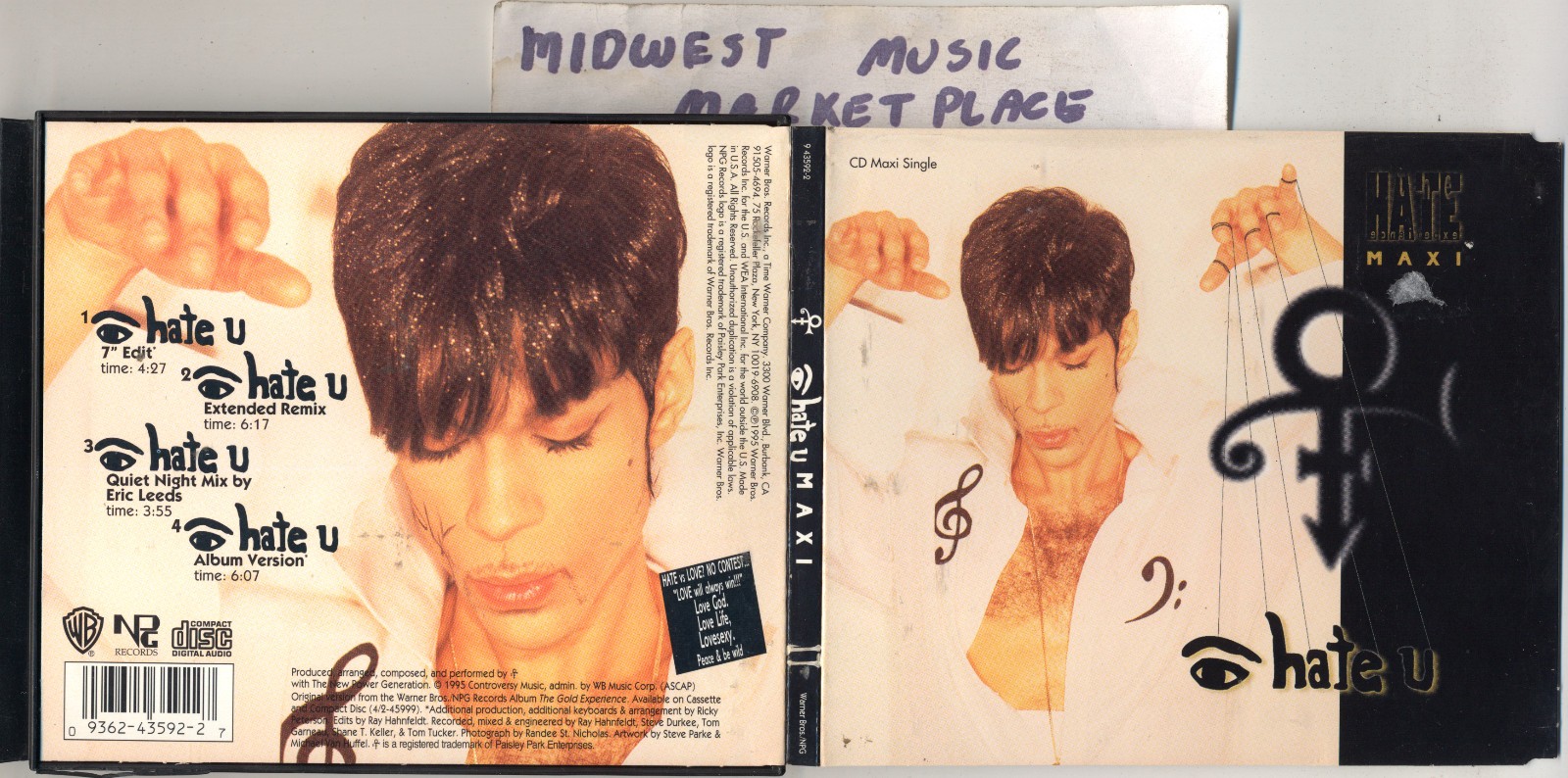 The Artist (Formerly Known As Prince) - I Hate U - MINT 1995 US CD Maxi Single