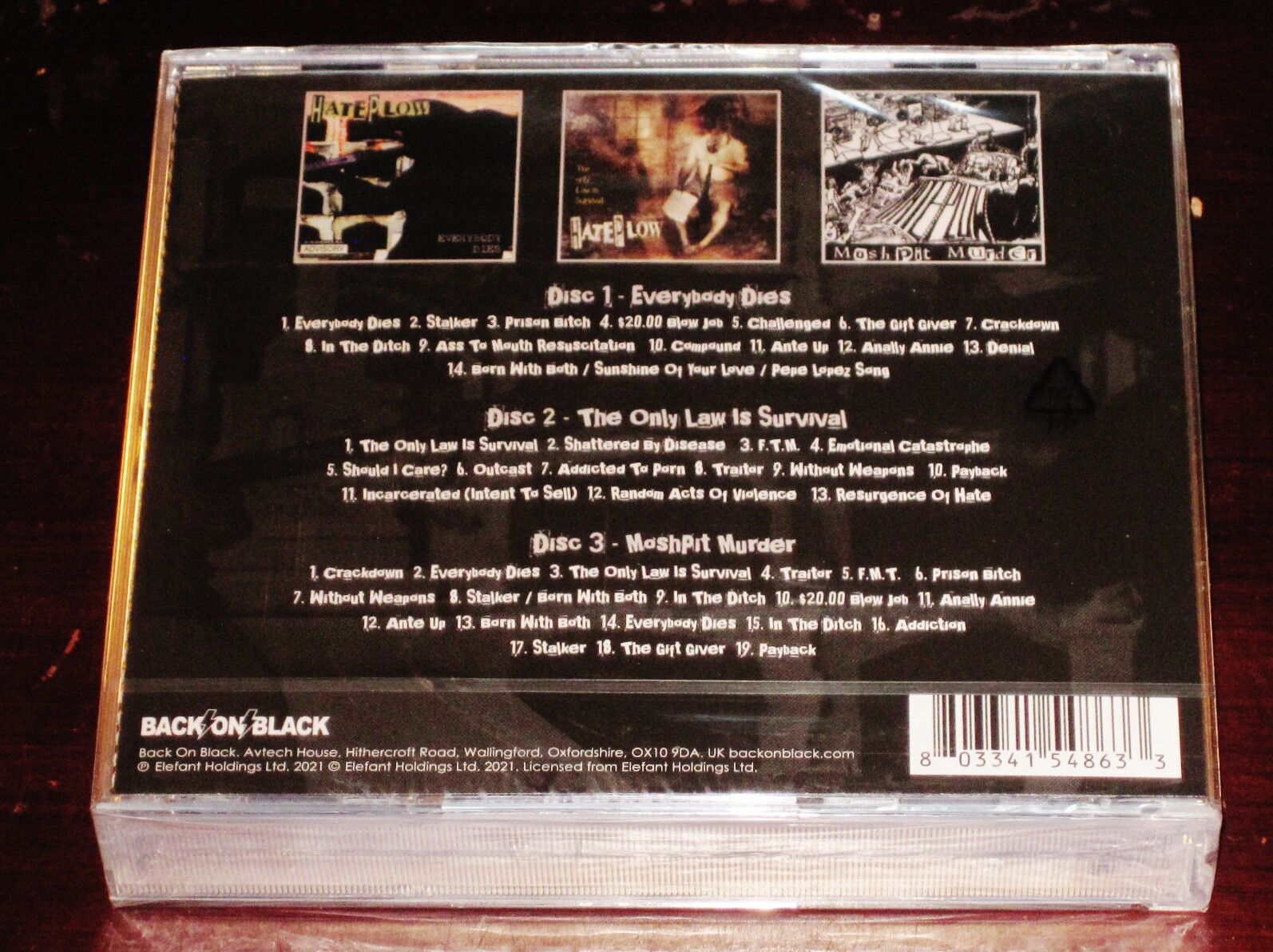 Hateplow: Total Hate 1998-2004 3 CD Box Set: Everybody, Only Law, Moshpit NEW