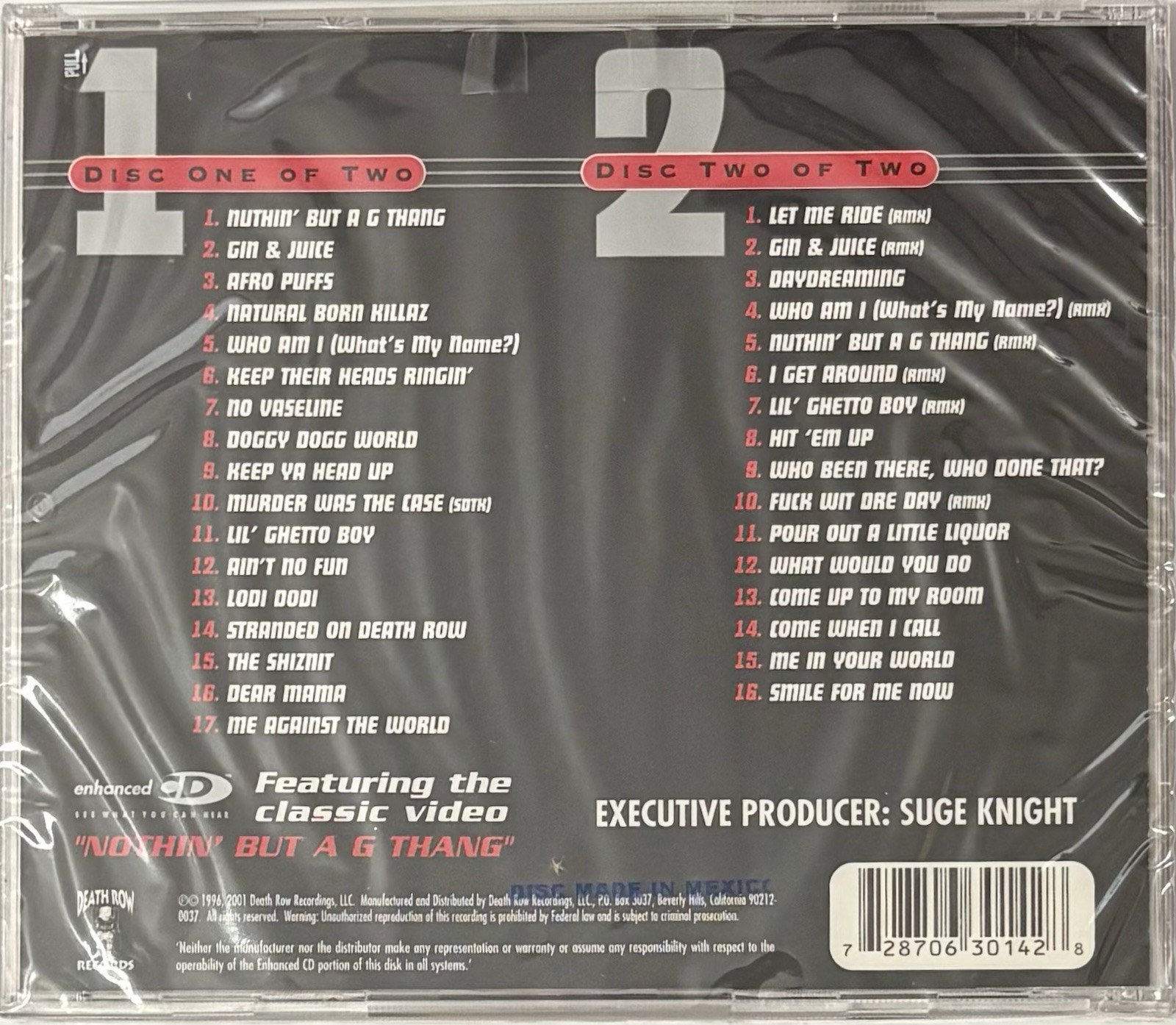 VARIOUS ARTISTS "DEATH ROW GREATEST HITS" BRAND NEW ORIGINAL 2001 USA 2CD ALBUM