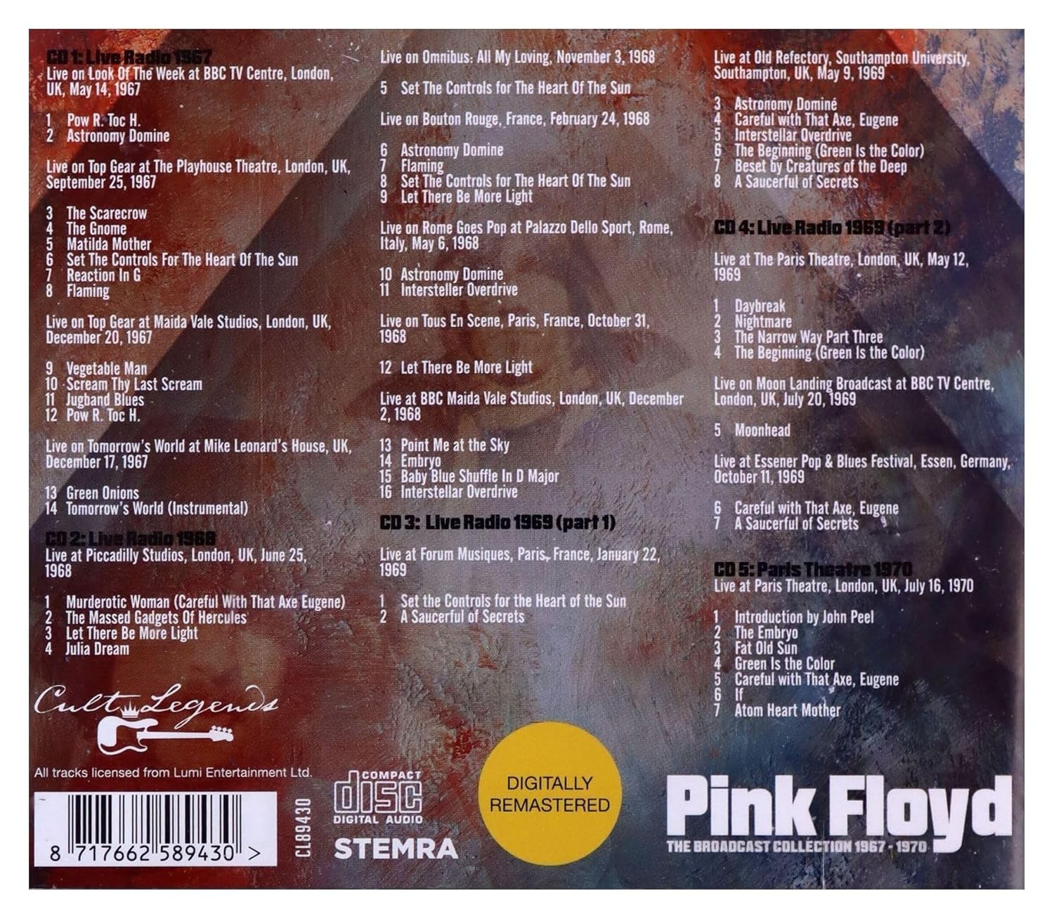 Pink Floyd – The Broadcast Collection 1967 - 1970 5 CD Box Set - NEW