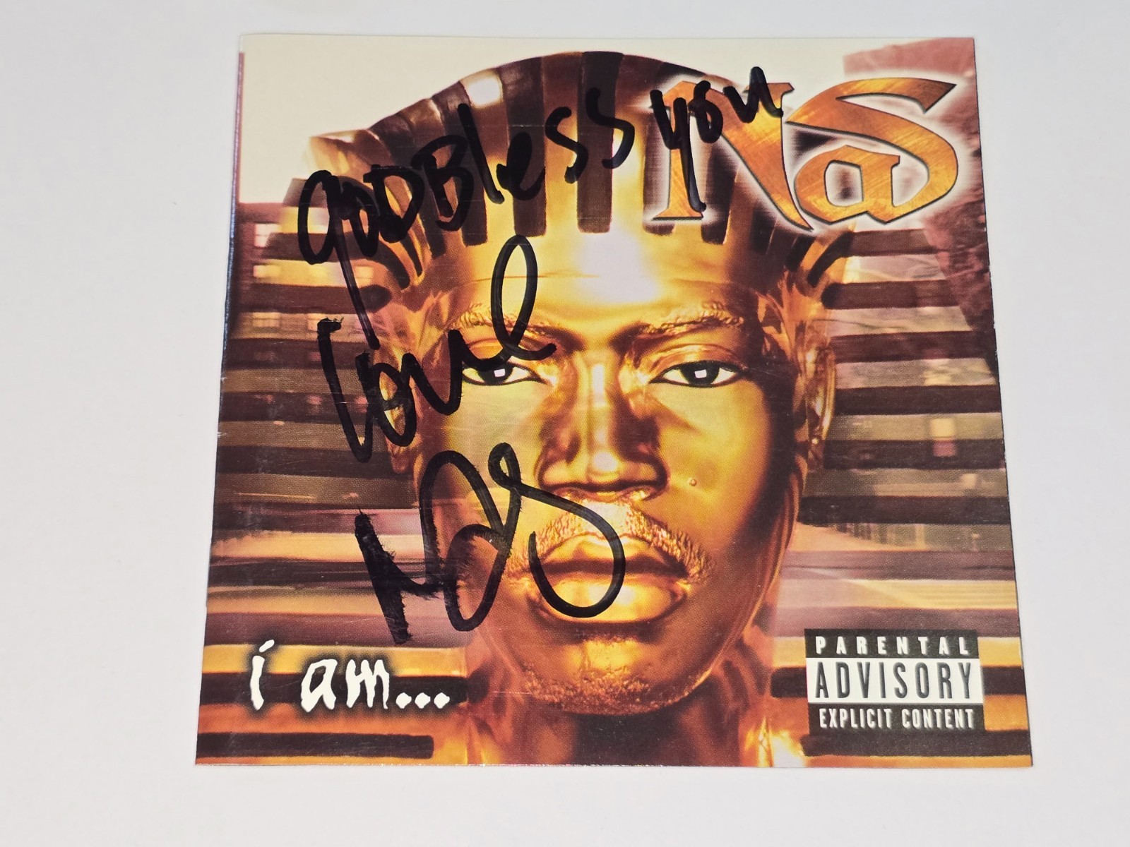 NAS SIGNED I AM CD INSERT 1999 RAP HIPHOP COLUMBIA RECORDS NO DISC 90S NYC NY
