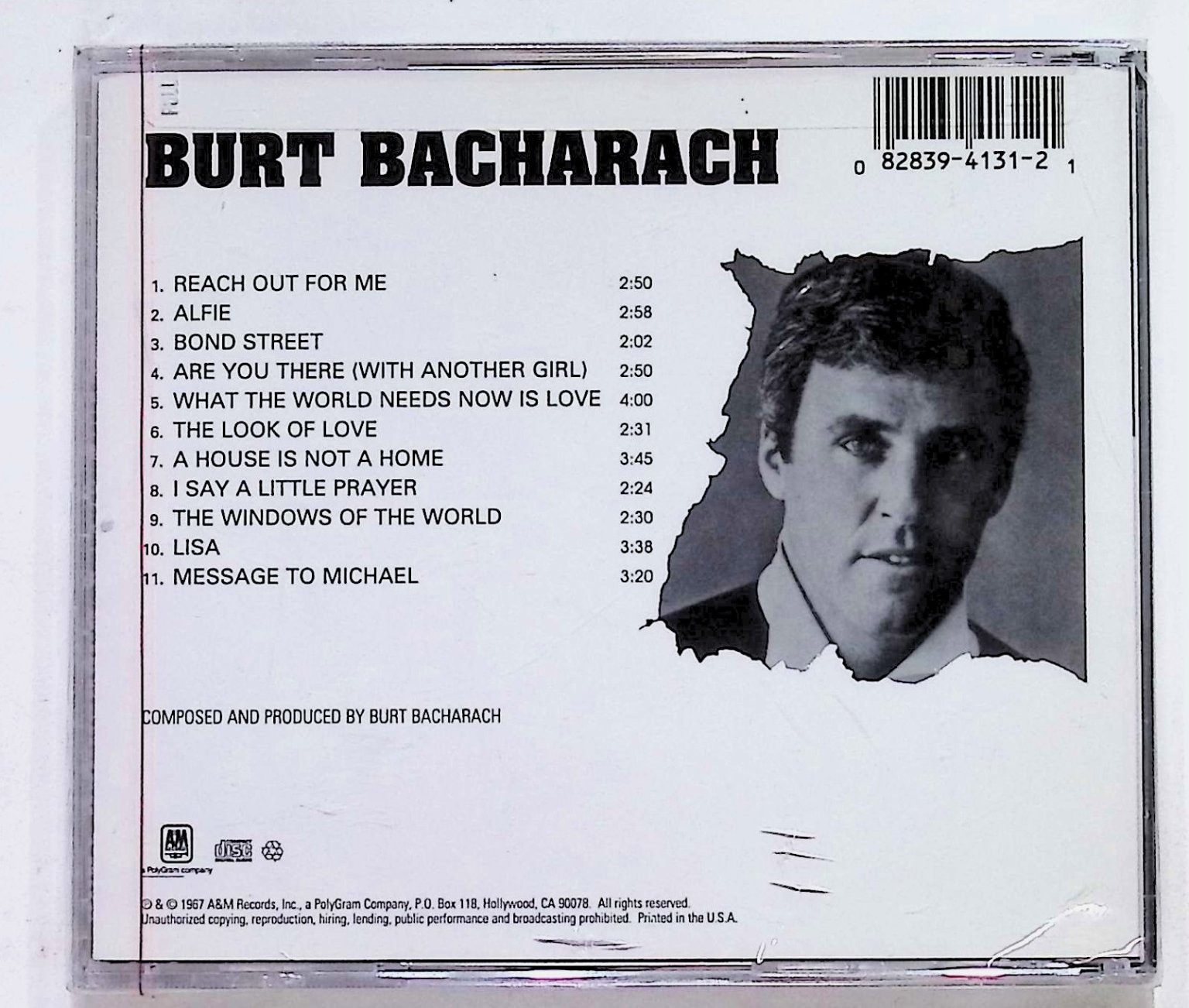 Burt Bacharach – Reach Out CD 1990 A&M Records Easy Listening Pop Jazz