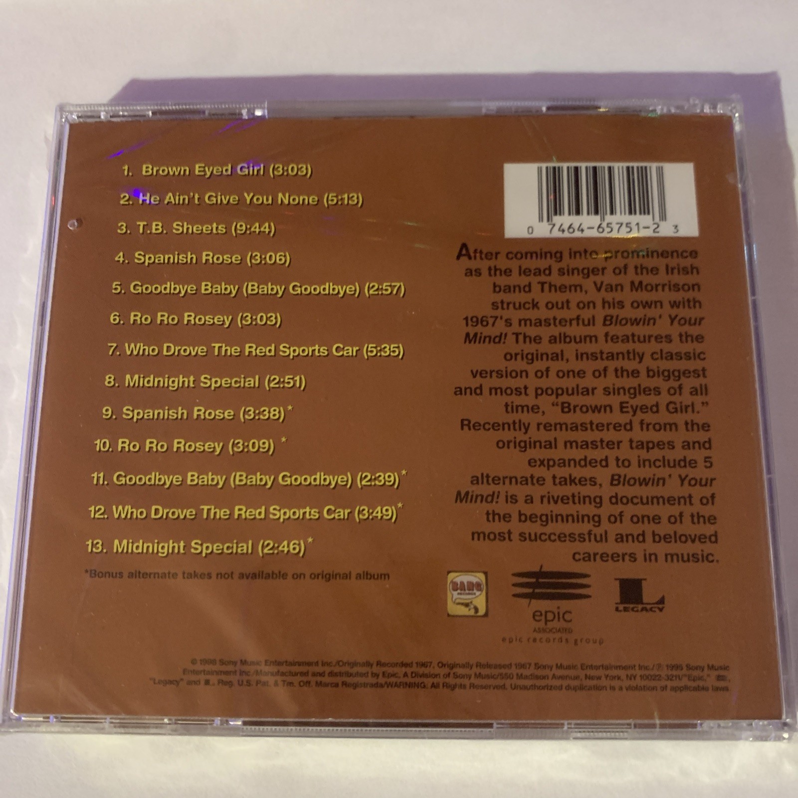 Van Morrison CD Blowin Your Mind sealed new oop 1998 bonus tracks 1967