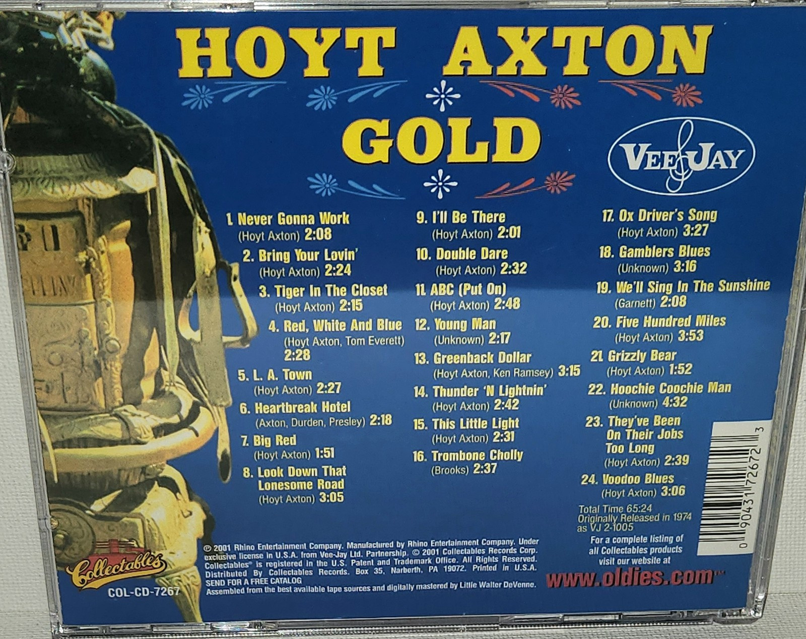 Hoyt Axton Gold - CD - Vee Jay Rhino Oldies Collectable - 24 Tracks *Rare*