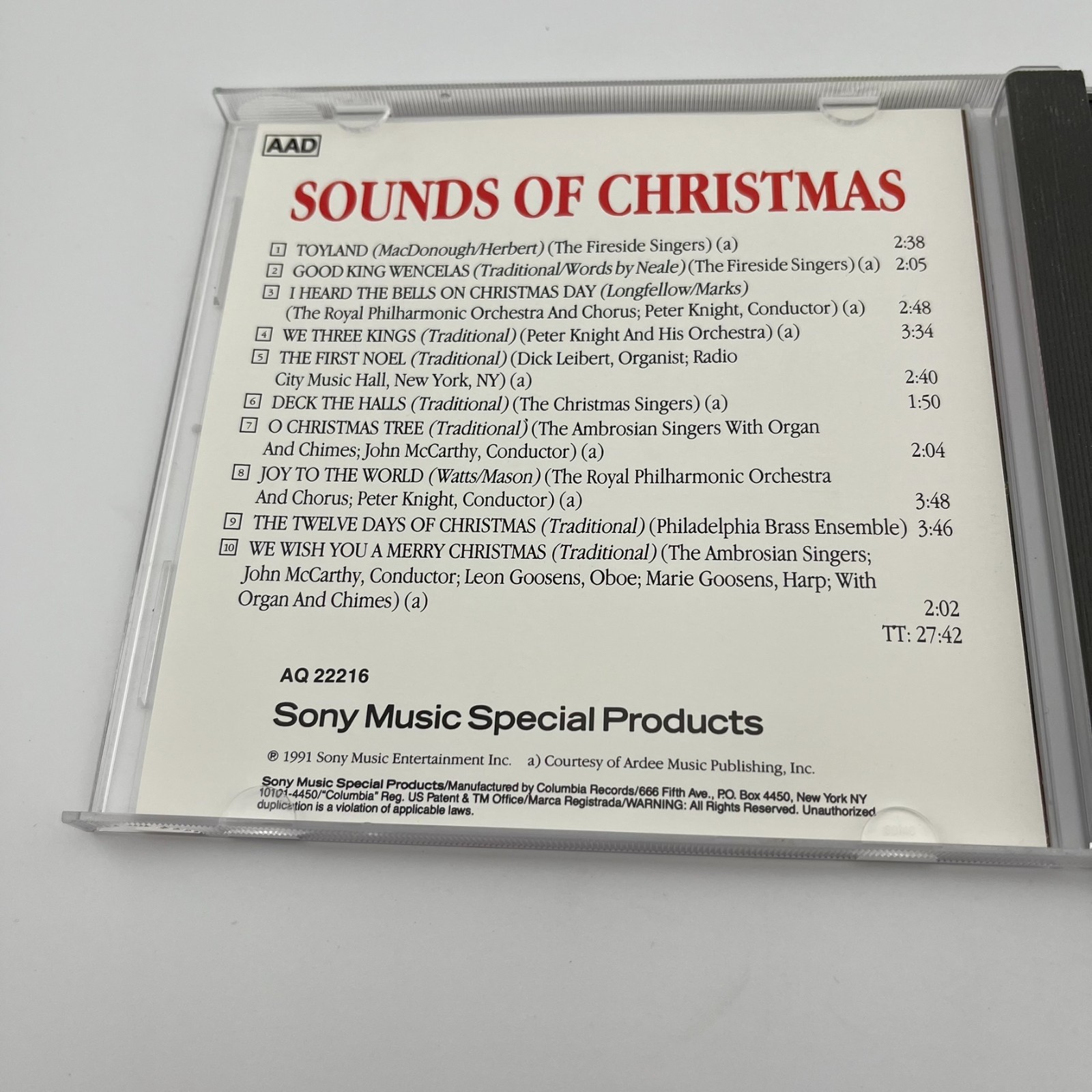 Sounds Of Christmas CD Sony Music Special Products Royal Philharmonic Orchestra