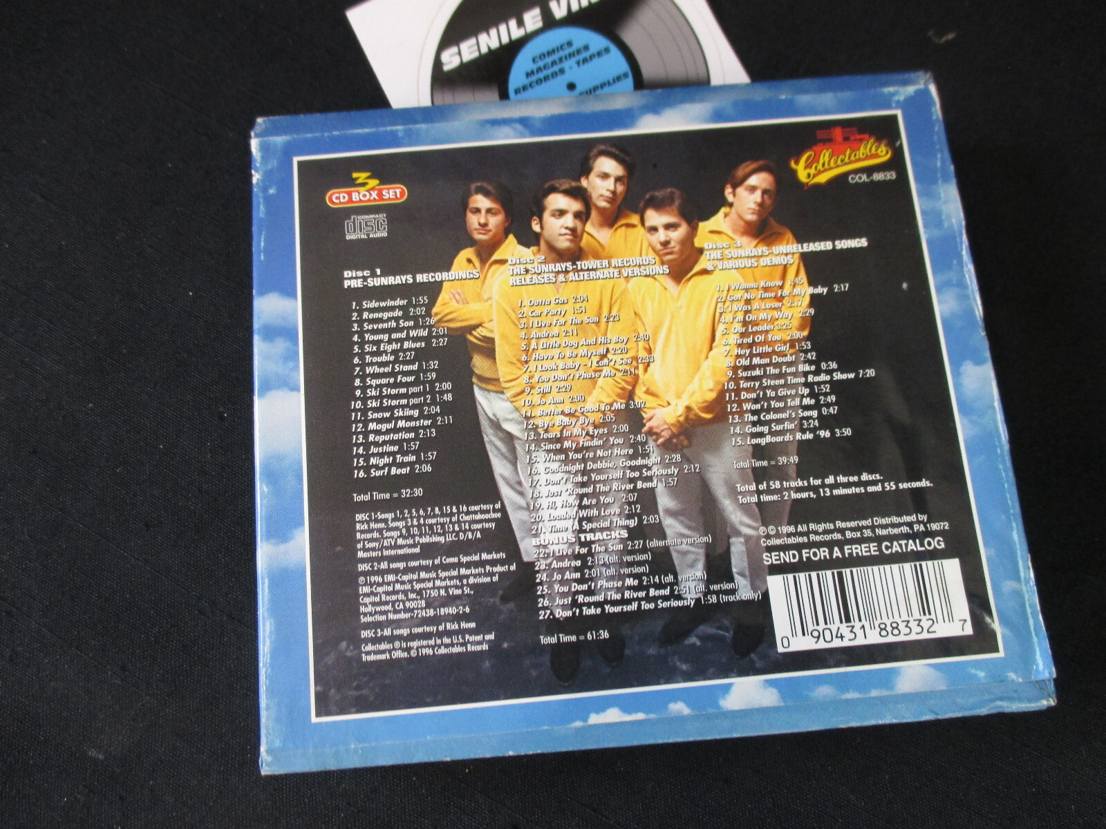 THE SUNRAYS VINTAGE RAYS For Collectors Only COLLECTABLES 3 CD Box Set.