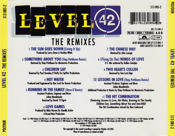 The Remixes by Level 42 (CD, 1992, Polydor Records)