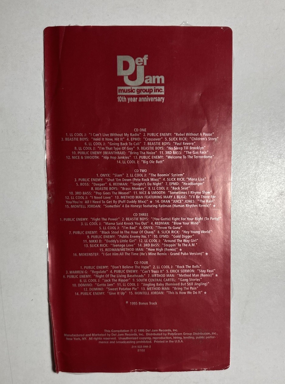 “Def Jam Music Group 10th Anniversary” 4xCD Set w/Booklet Various (1995) Hip-Hop