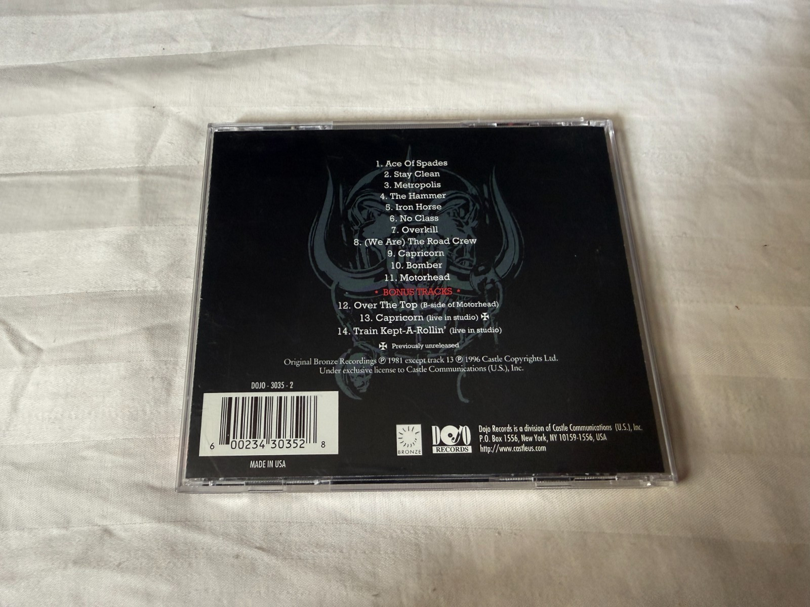 Motorhead - No Sleep 'til Hammersmith CD 1996 Dojo Bonus Tracks Live OOP RARE