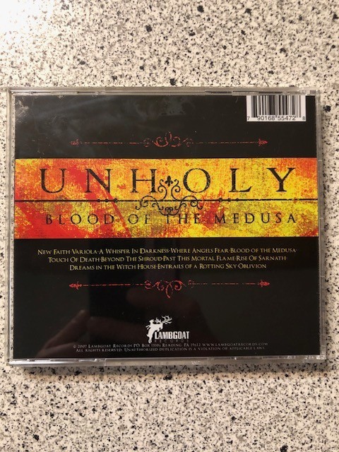 Unholy - Blood Of The Medusa CD Syracuse NY Hardcore Metal - Like New