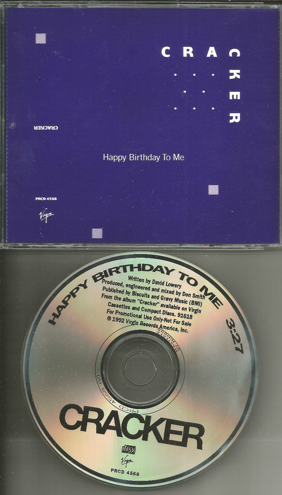 CRACKER Happy Birthday to Me 1992 PROMO Radio DJ CD Single MINT PRCD4568