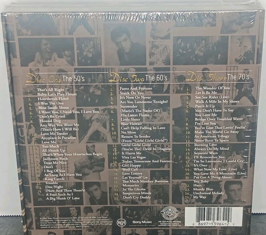 Elvis Presley Memories 3 CD Box Gift Set 50s 60s 70s Elvis' 75th Birthday SEALED