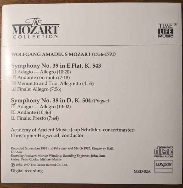 Wolfgang Amadeus Mozart - The Mozart Collection: Symphonies Nos. 39, 38 (CD, Com