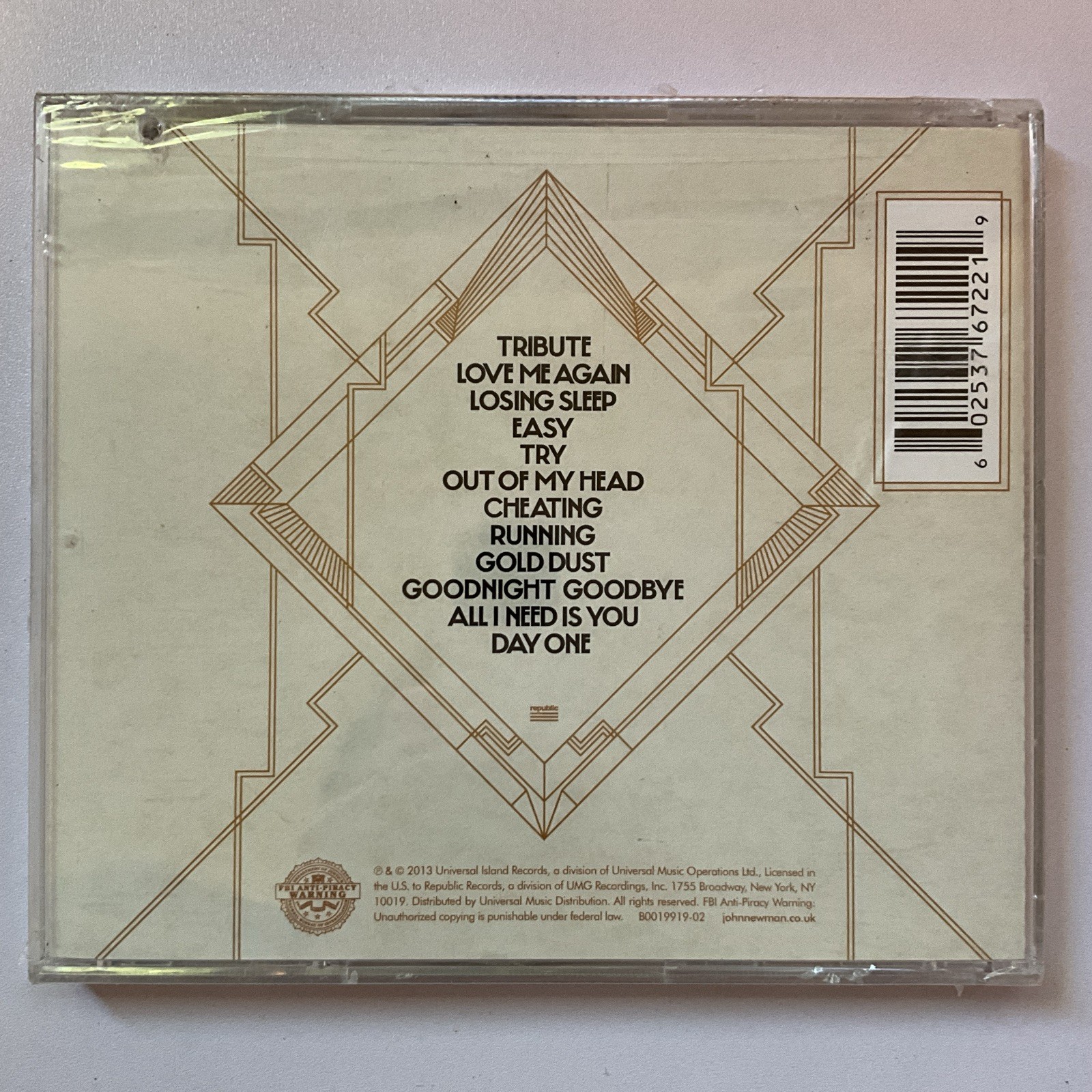 John Newman ‎– Tribute Republic ‘14 Records ‎– B0019919-02 Factory Sealed