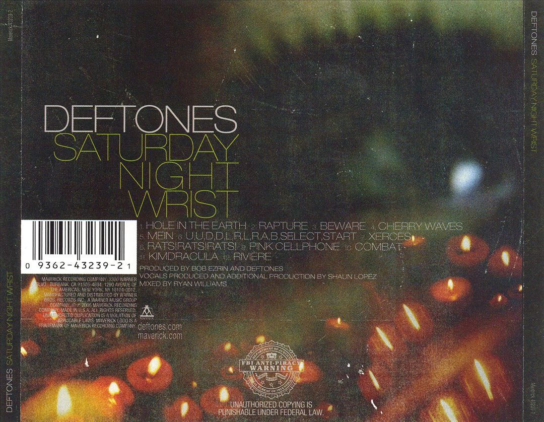 DEFTONES SATURDAY NIGHT WRIST NEW CD