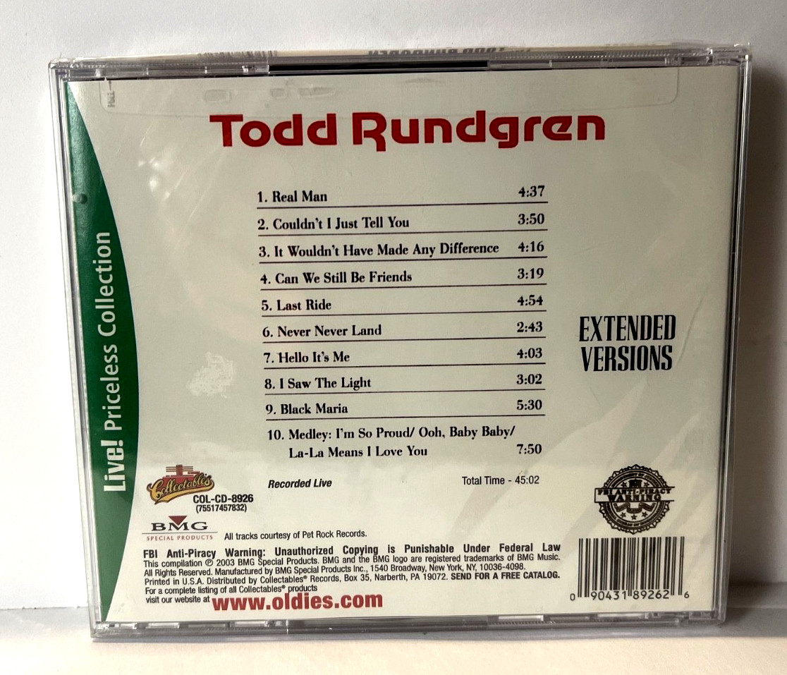 TODD RUNDGREN - Extended Versions - CD -New SEALED