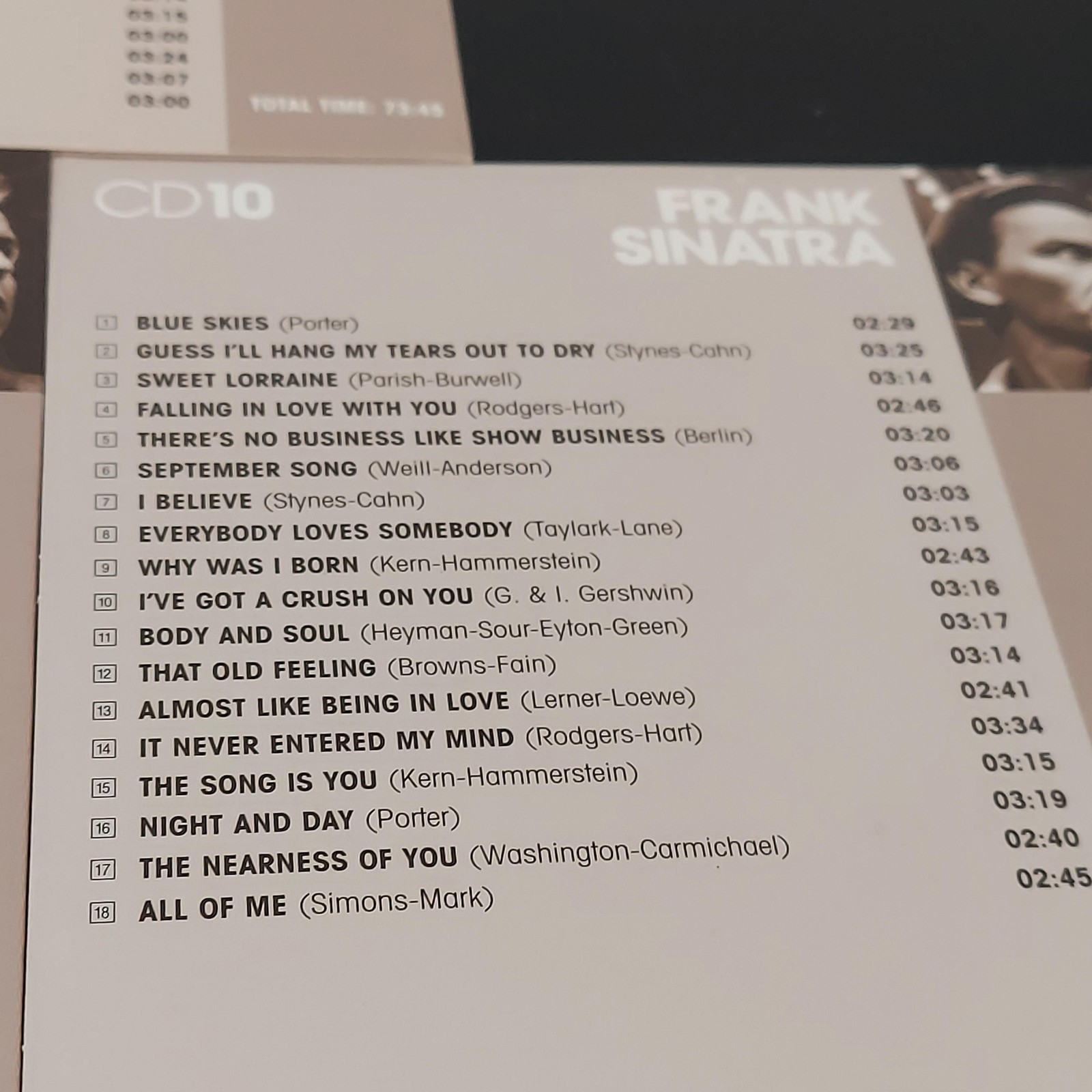 Frank Sinatra 10CD Box Set Et Vocal Jazz Big Band Brown Documents Compilation