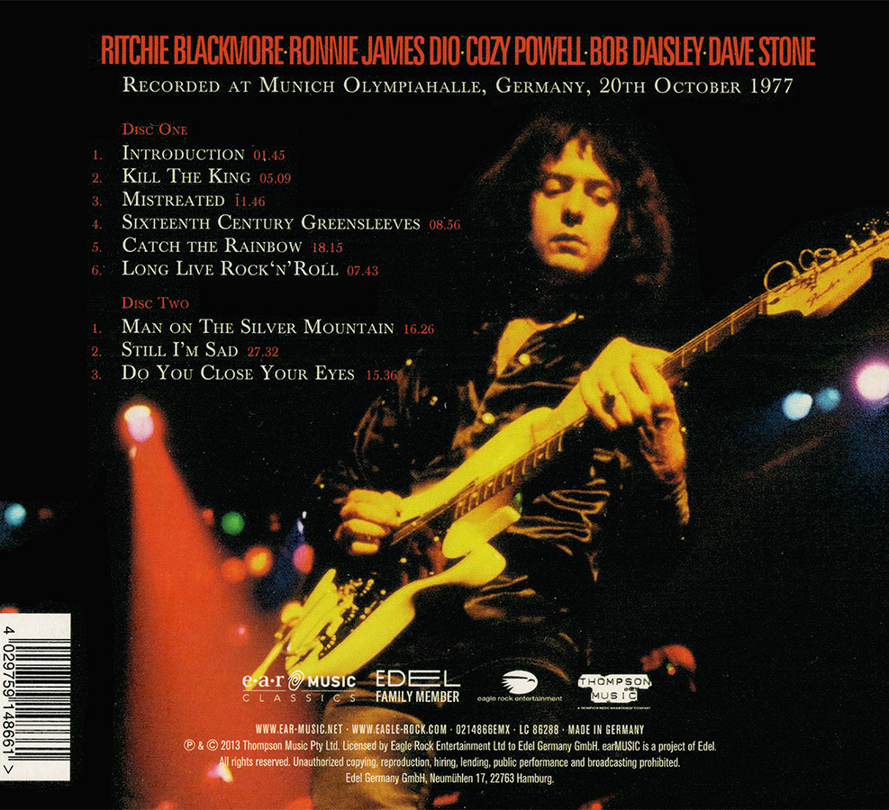 Rainbow ~ Live In Munich 1977 2CD 2013 Ear Music Germany •• NEW ••